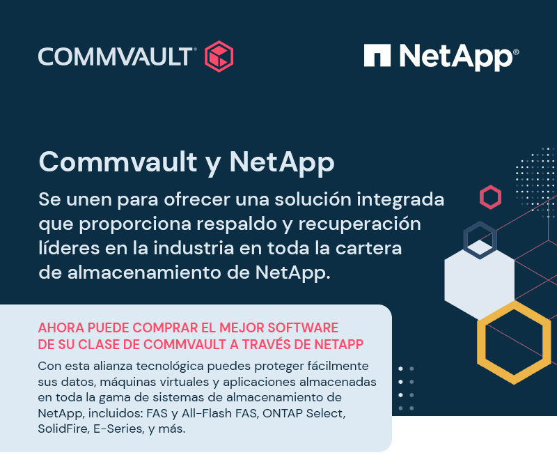 Commvault y NetApp se unen para ofrecer una solución integrada